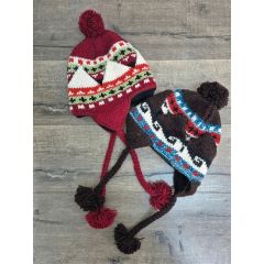 patterned ear flap hat